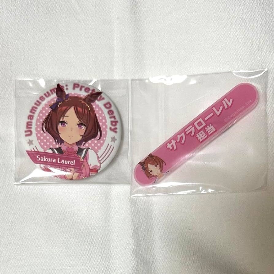 ウマ娘 カレンチャン 担当称号アクリルバッジ キャラバッジ 缶バッジ 2点 送料無料 ウマ娘 プリティーダービー Cygames 担当称号 アクリル